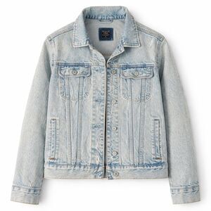 Abercrombie & Fitch Light Wash Blue Denim Jacket